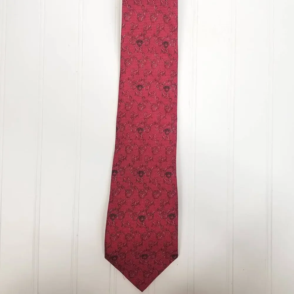 Versace Medusa Head Red Silk‎ Tie